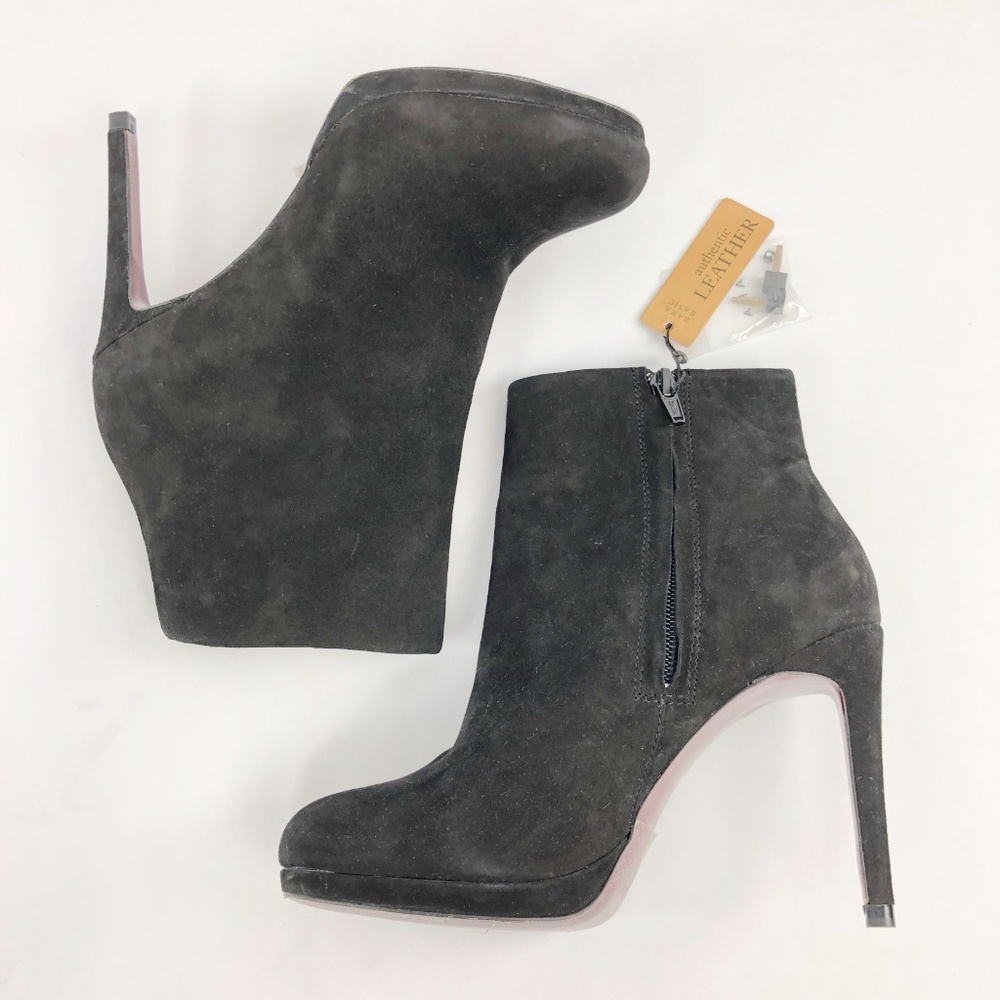 SOLD Zara Suede Leather Stiletto Heel Bootie Loub - Picture 4 of 8